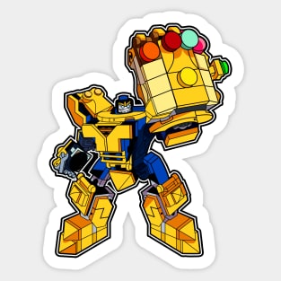 The Infinity Warrior Chibi Art Style //// The Mad Titan Tshirt! Sticker